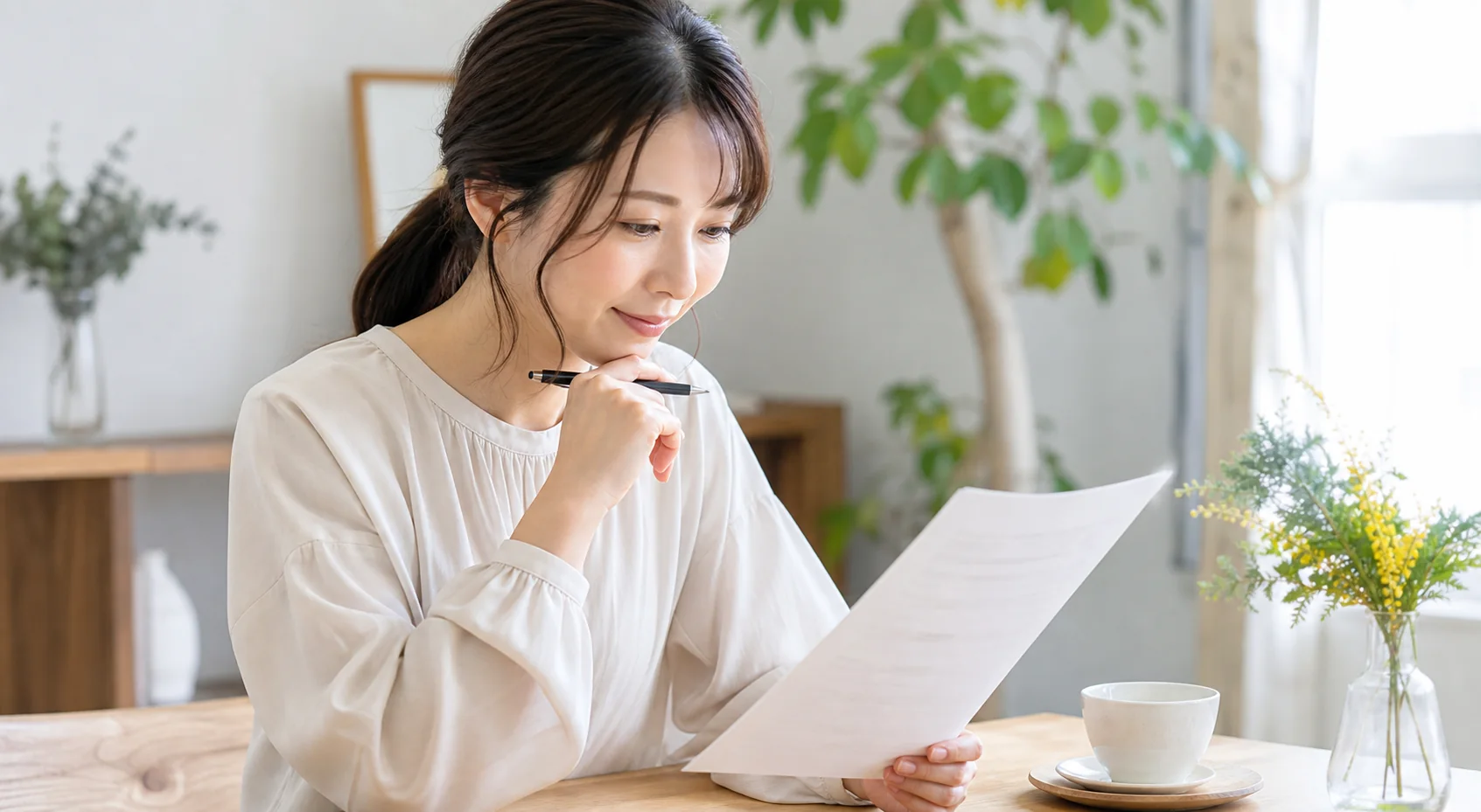 質問を書き出す女性