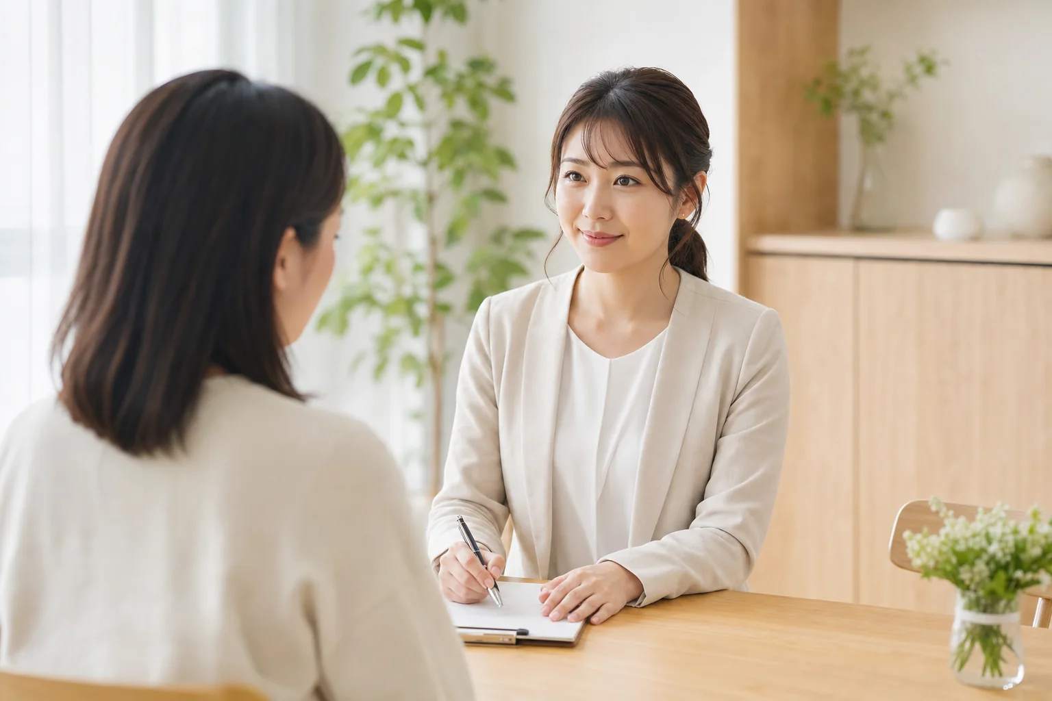 相談する女性と聞き手